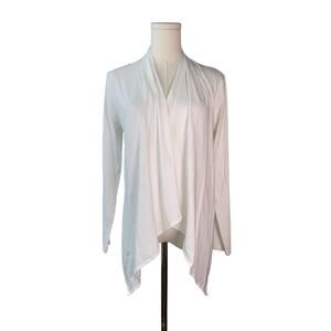 Coolibar Sun Wrap Lightweight Cardigan White UPF 50+ Size XS Waterfall Drape